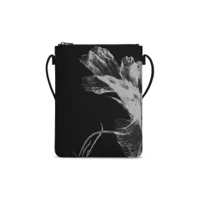 Adidas Y-3 Elegant Black Crossbody Bag with Floral Design