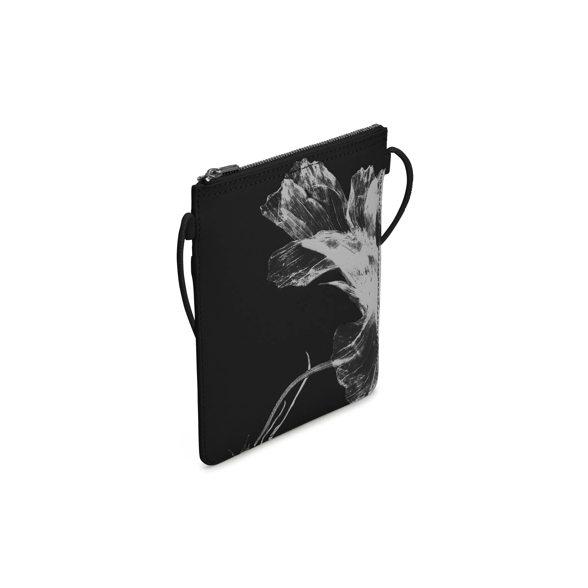 Adidas Y-3 Elegant Black Crossbody Bag with Floral Design