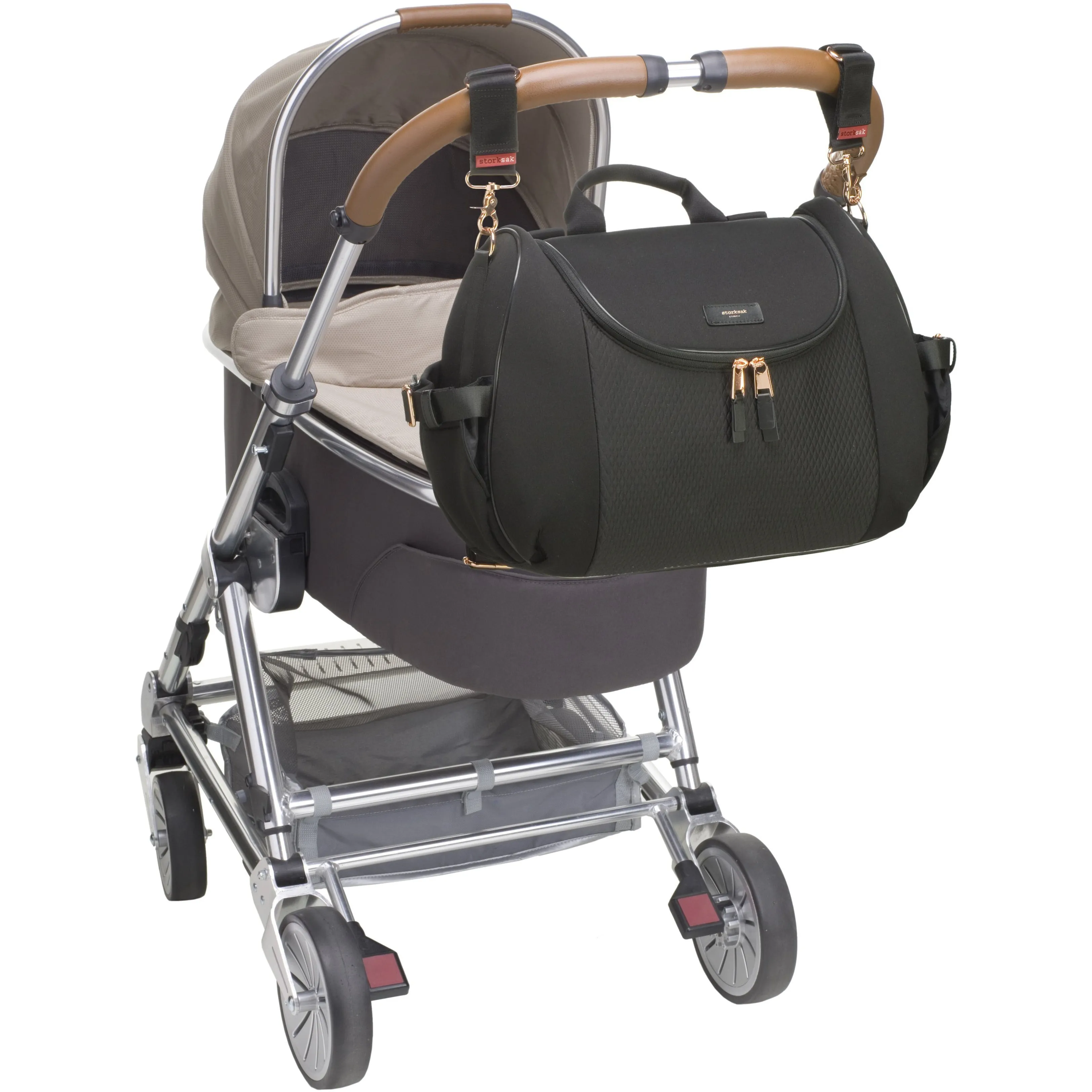 Baby Bag - Storksak Poppy Luxe Black Scuba