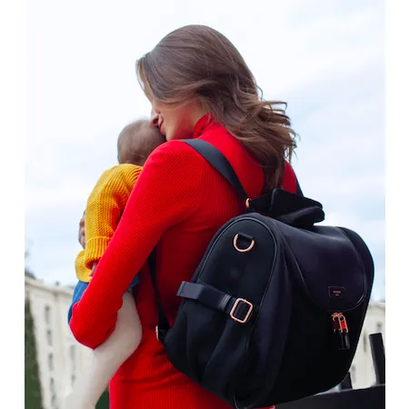 Baby Bag - Storksak Poppy Luxe Black Scuba