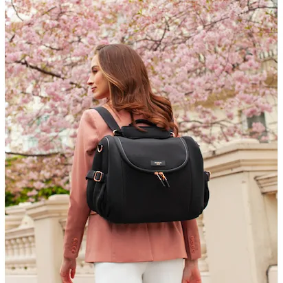 Baby Bag - Storksak Poppy Luxe Black Scuba