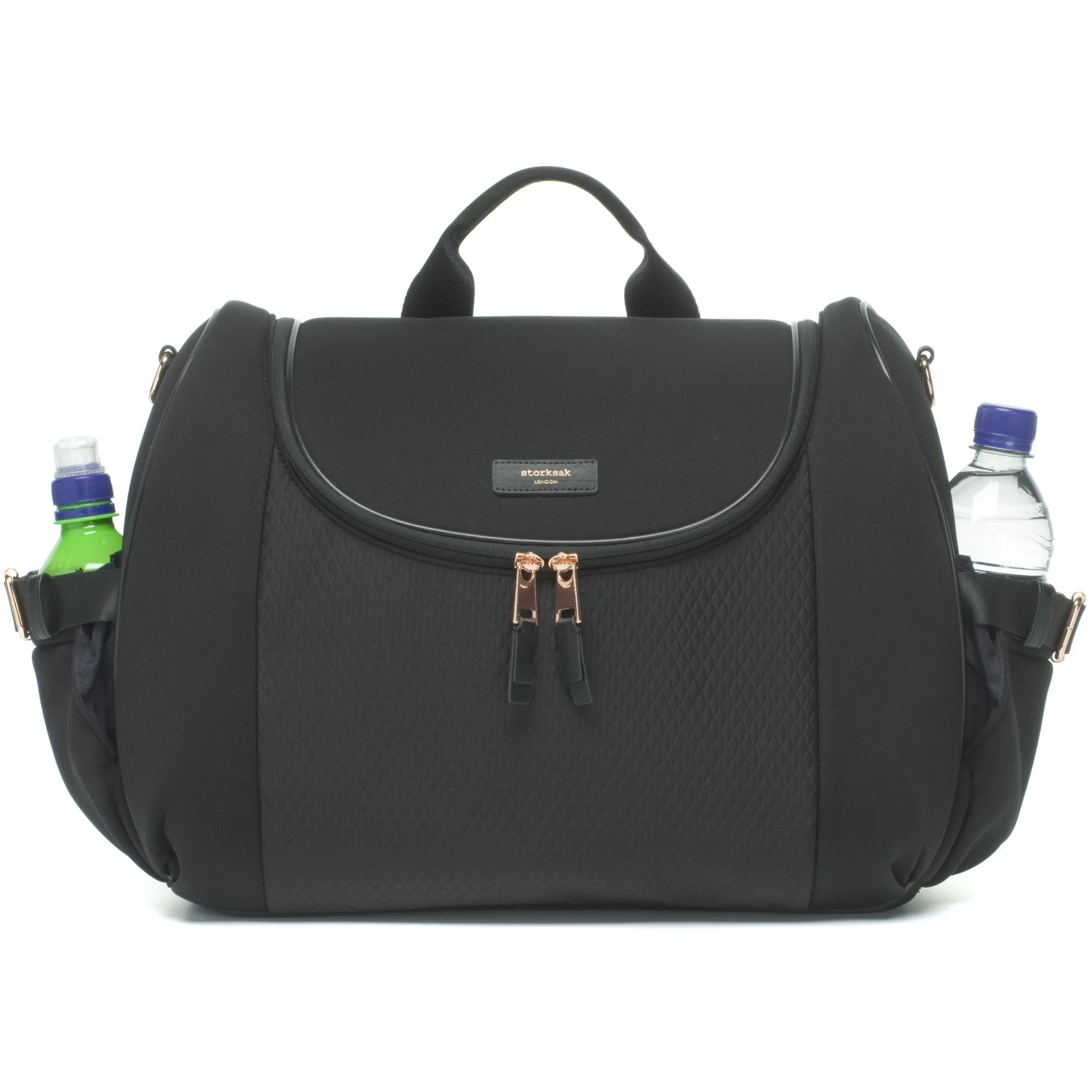 Baby Bag - Storksak Poppy Luxe Black Scuba