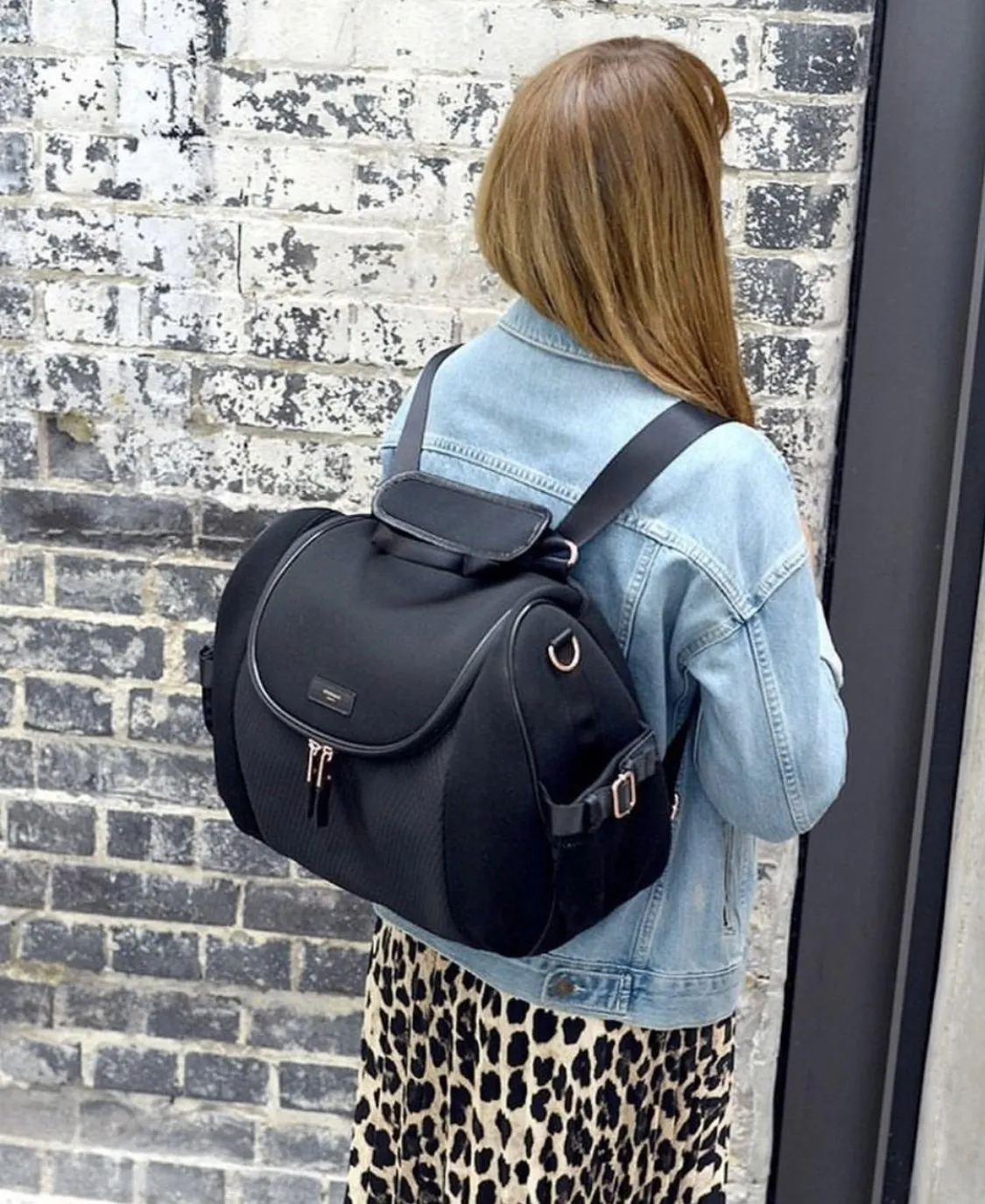 Baby Bag - Storksak Poppy Luxe Black Scuba
